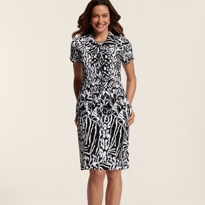 Chicos Zenergy black and white print dress